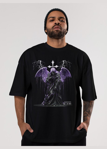 Черная мужская футболка оверсайз urban черная высокая плотность с длинным рукавом Mishe