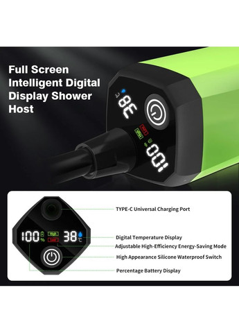 Портативний кемпінговий душ з цифровим дисплеєм YT-100w, акумулятор 6000мАг, China (354827478)