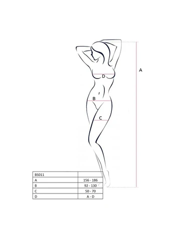 Бодистокинг BS011 S/XL - CherryLove Passion чёрный полиамид, эластан