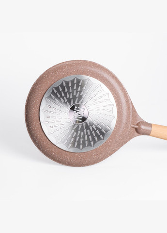 Алюмінієва млинцева сковорода з мармуровим антипригарним покриттям Ø 26 см, товсте дно кавового кольору HP-4-429CO MGC (306849276)