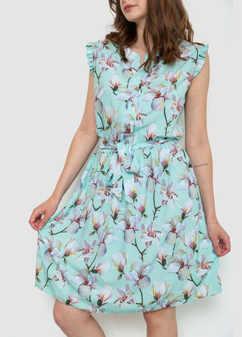 М'ятна сукня з квітковим принтом, колір синьо-рожевий, Ager