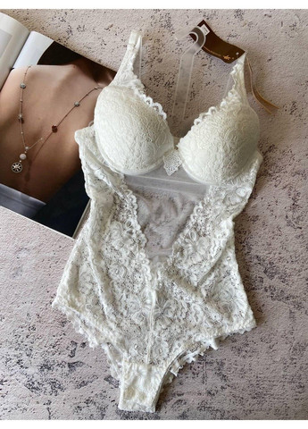 Белое кружевное боди женское нижнее белье Porlloma (304999953)