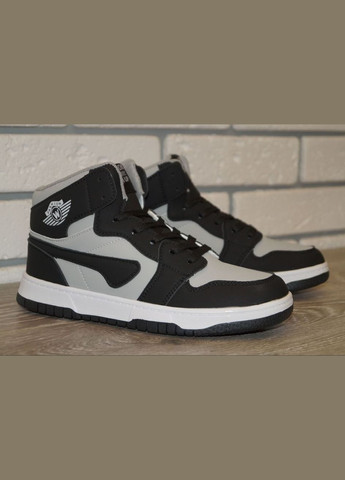 Черные повседневные, кэжуал осенние хайтопы демисезонные подростковые / ботинки демисезонные подростковые черные с серым FDEK