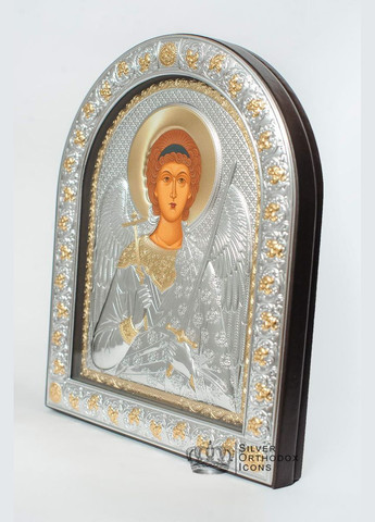 Серебряная Икона Ангел Хранитель 21х26см в арочном киоте под стеклом Silver Axion (266266208)