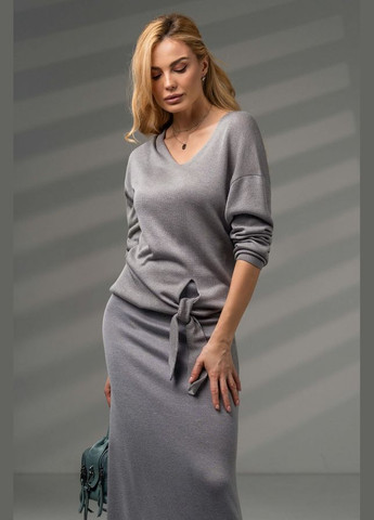 Сірий демісезонний жіноча туніка прямого крою з віскозної пряжі (2714) Triko Bakh