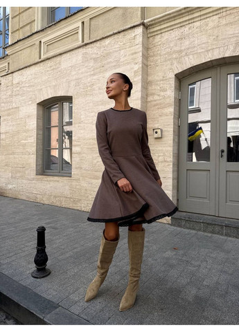 Коричневое повседневный платье женское Україна однотонное