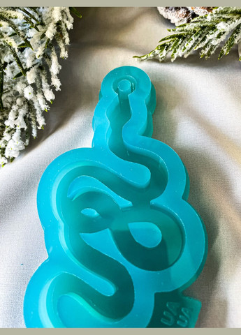 Молд Змея длинная форма для новогодних игрушек на елку силиконовая форма для эпоксидной смолы No Brand (370566841)