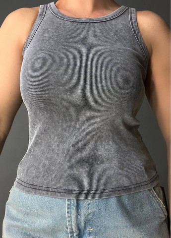 Майка жіноча A-N 2733 варена тай-дай у рубчик з порізаними швами No Brand — 335630890