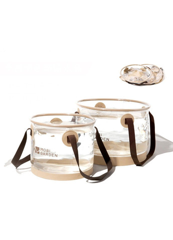 Ведро складное прозрачное Bucket 20л NX23690002 sand Mobi Garden (370666392)