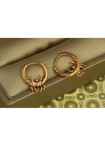 Серьги кольца Huping Jewelry паук 1,7 см золотистые love-shopping Xuping Jewelry (354662779)