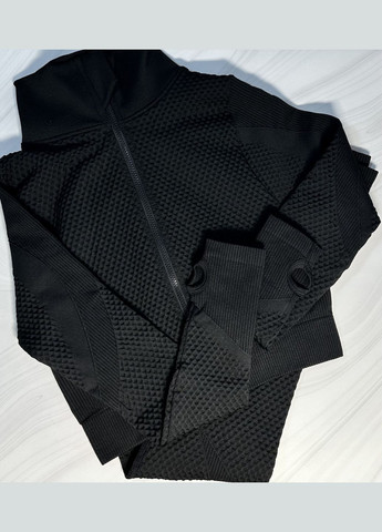 Спортивний комплект (костюм для фітнесу), легінси без пуш-ап + рашгард на блискавці No Brand (322331183)