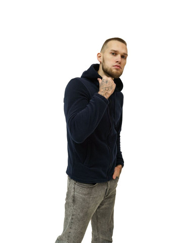 Толстовка флісова чоловіча з капюшоном, Кофта на флісі чоловіча, чоловіча толстовка Темно-синя, No Brand (368786422)