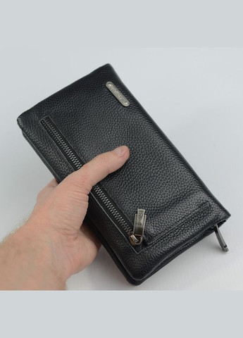 Клатч мужской классический на молнии, Черная мини сумка клатч из натуральной кожи с кистевой ручкой Bradford (266266496)