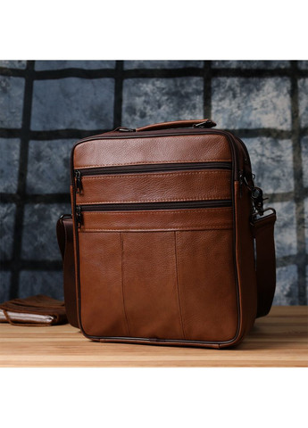 Удобная мужская сумка с ручкой для переноса в руке из натуральной кожи 23025 Светло Vintage (361679800)