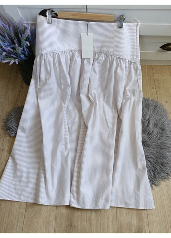 Бежевая юбка меди в полоску Zara