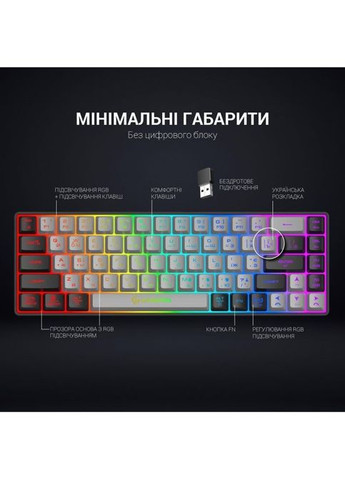 Клавіатура (GK935) GAMEPRO GK935 Wireless LED Black (316223112)