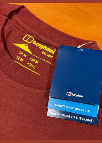 Бордова футболка чоловіча Berghaus Mens Mont Blanc Mtn Mountains T-Shirt