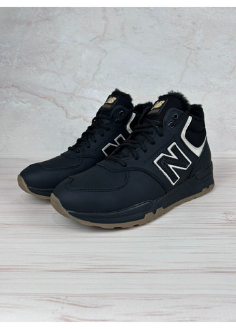 Черные зимние кроссовки из кожи для мужчин No Brand