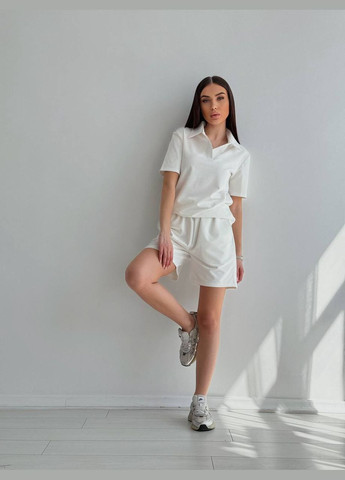 Жіночий літній костюм молочного кольору 32968 Fashion (330985060)