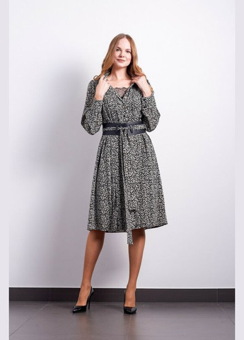 Комбінована дизайнерське жіноче плаття в квітковий принт емілія mkpr6001-1 Modna KAZKA