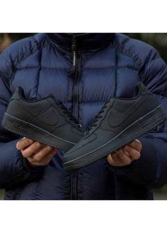 Чорні Осінні кросівки чоловічі Nike Air Force 1 Low 07 Premium Black CW2288 Найк Аір Форс 1