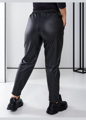 Штани жіночі - батальні утеплені велюром шкіряні, висока посадка, на резинці JUGO TEDDI № 710 (304326059)