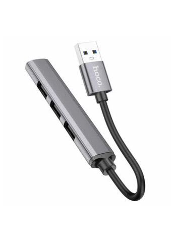 Концентратор (6931474765468) Hoco USB to USB 3.0 + 3xUSB 2.0 metal gray (368562087)
