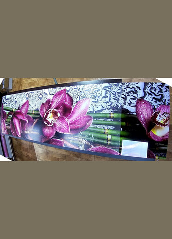 Кухонная плитка на кухонный фартук орхидеи лиловые, с двухсторонним скотчем 62 х 305 см, 1,2 мм Декоинт (278288935)