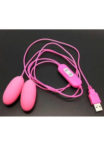 Фиолетовое двойное виброяйцо с USB-проводом – Вибраторы No Brand (288539266)