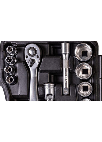 Набір інструментів PROFI ½" 21 шт 10-32 мм CrV50BV30 протиударний кейс 78-4021-PF Mastertool (364121133)