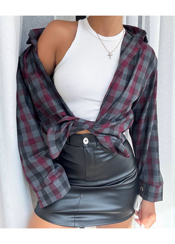 Бордовая кэжуал рубашка в клетку MonCher с длинным рукавом