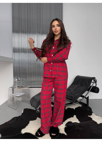Красная женская фланелевая пижама Osoblyva