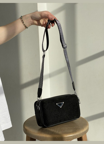 Жіноча сумка 2875-2 зі стразами крос-боді через плече чорна No Brand (292631175)