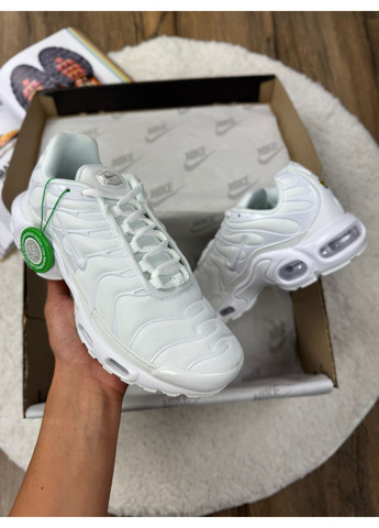КРОССОВКИ ЖЕНСКИЕ NIKE AIR MAX PLUS TN WHITE НАЙК АИР МАКС ТН ПЛЮС No Brand белые демисезоны (368859673)