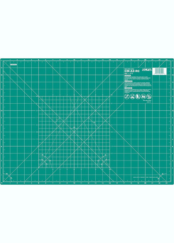 Килимок CM-A2-RC непрорізаємий 600х430х2,0 мм двосторонній 1-метрична 2-дюймова без фталату DEHP (16122) Olfa (315890373)