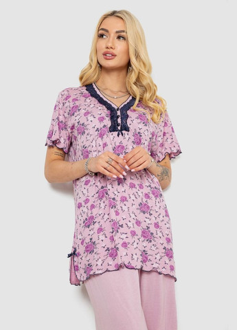 Сиреневая пижама женская с принтом, 243r6971 Andi