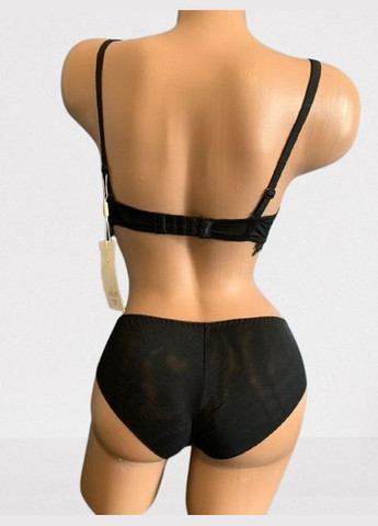 Черный демисезонный ажурный комплект белья No Brand