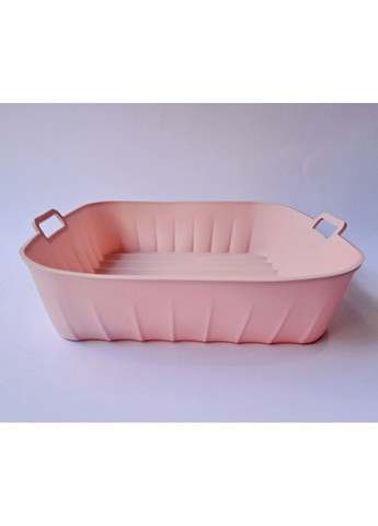 Силиконовая форма для аэрогриля мультипечи ребристая прямоугольная SAM-312 розовая No Brand (333832702)