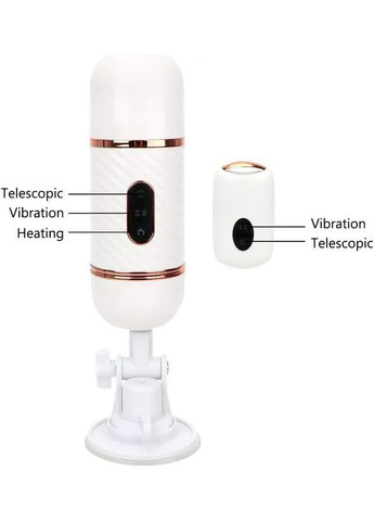 Телескопическая секс-машина с подогревом на пульте для женщин + Вакуумный стимулятор клитора Пингвин вибратор Dibe (370639537)