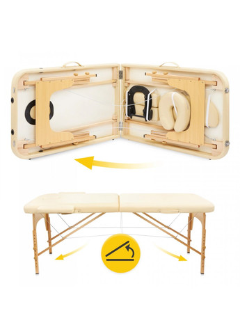 Массажный стол складной Massage Table Wood W70 Beige () 4FIZJO P-5907739318343 (341528762)