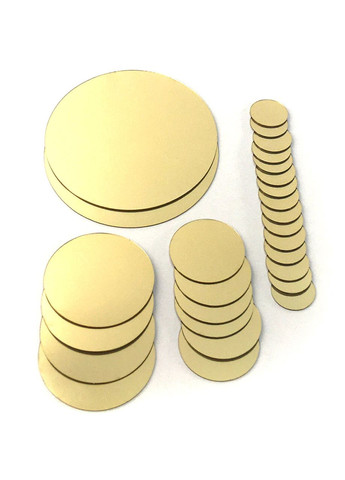 Акриловая зеркальная наклейка декоративная интерьерная на стены Круги 27 шт. золото Ваша Світлість (366334709)