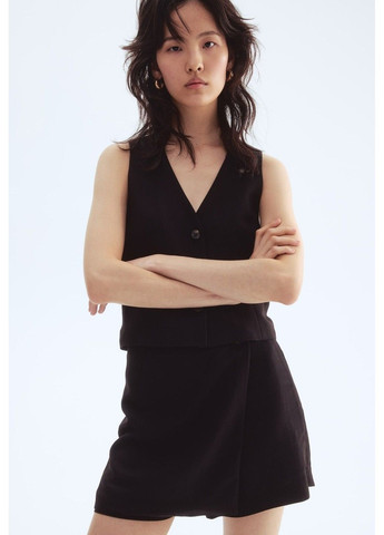 Жіночі шорти-спідниця Н&М (58423) XS Чорні H&M (338372406)