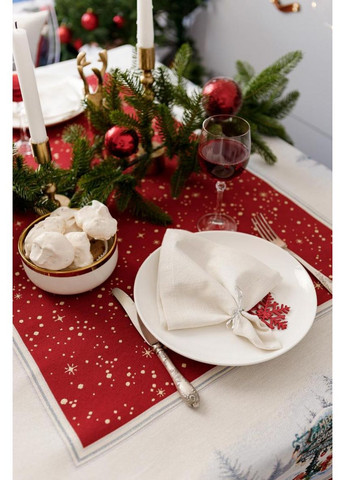 Скатерть гобеленовая Рождественский костер 135х260 см Прованс (366969961)