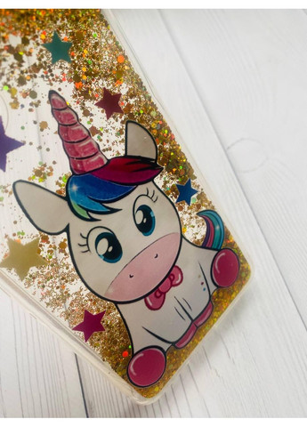 Чохол з плаваючими блискітками на Samsung Galaxy A50 (2019) A505F Золотий:: Єдиноріг (принт 102) Creative (360679034)
