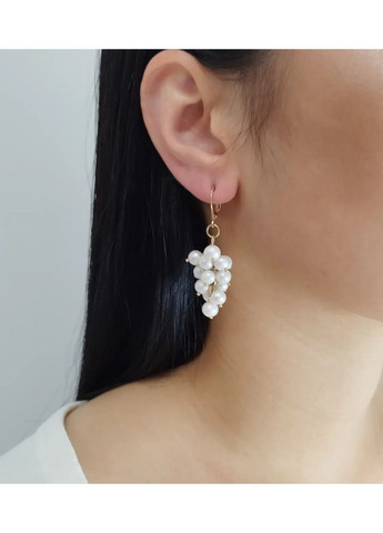 Золоті сережки-підвіски з перлами "Грона" Арт.285 Shatlen Сережки (370161674)