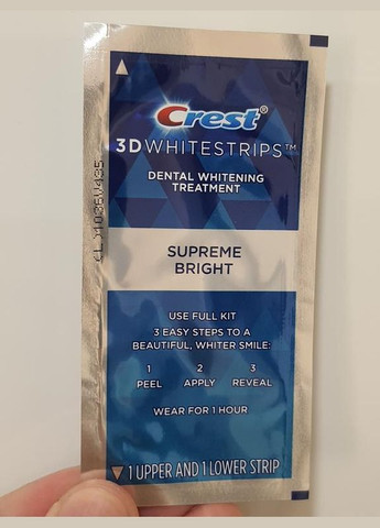 Смужки для відбілювання зубів 3D Whitestrips Supreme Bright Levels 28 Whiter (42 смужки на 21 застосування) Crest (280265816)