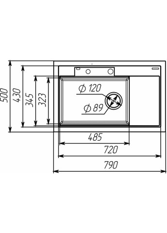 Гранитная мойка для кухни ATRUM 7950 матовая Серый металлик Valeso (365877824)