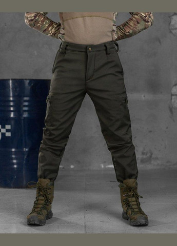 Тактические штаны SoftShell oliva с резинкой ВТ7618 M No Brand (289872511)