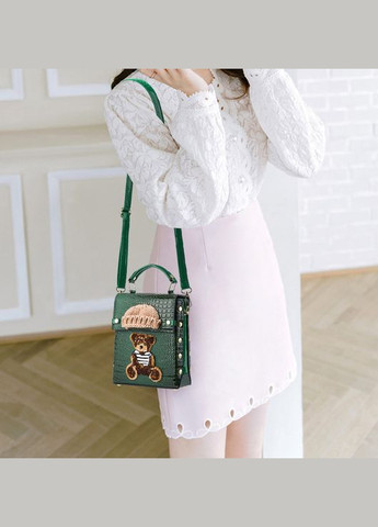 Женская лаковая мини сумочка с медведем Темно-коричневый No Brand (302391183)