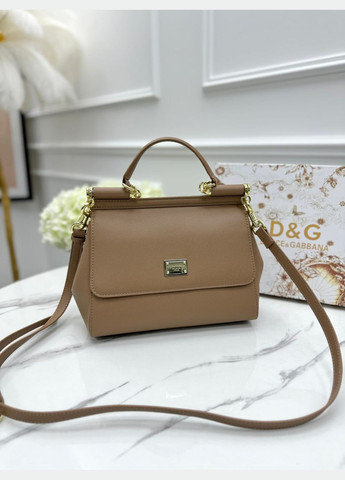 Женская сумка Дольче Габана Sicily Medium - Premium (коричневый 26cm) No Brand (322394121)